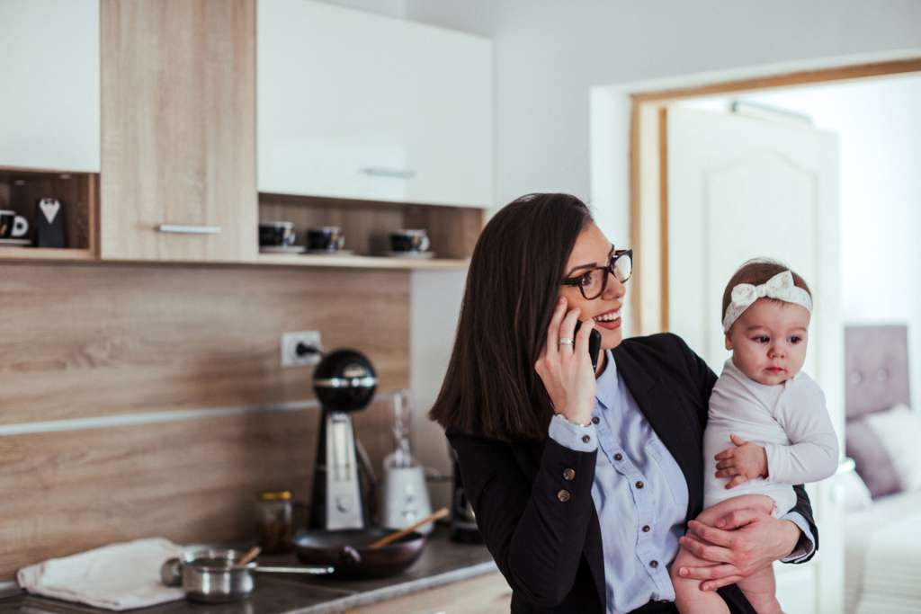 Female professional with a baby